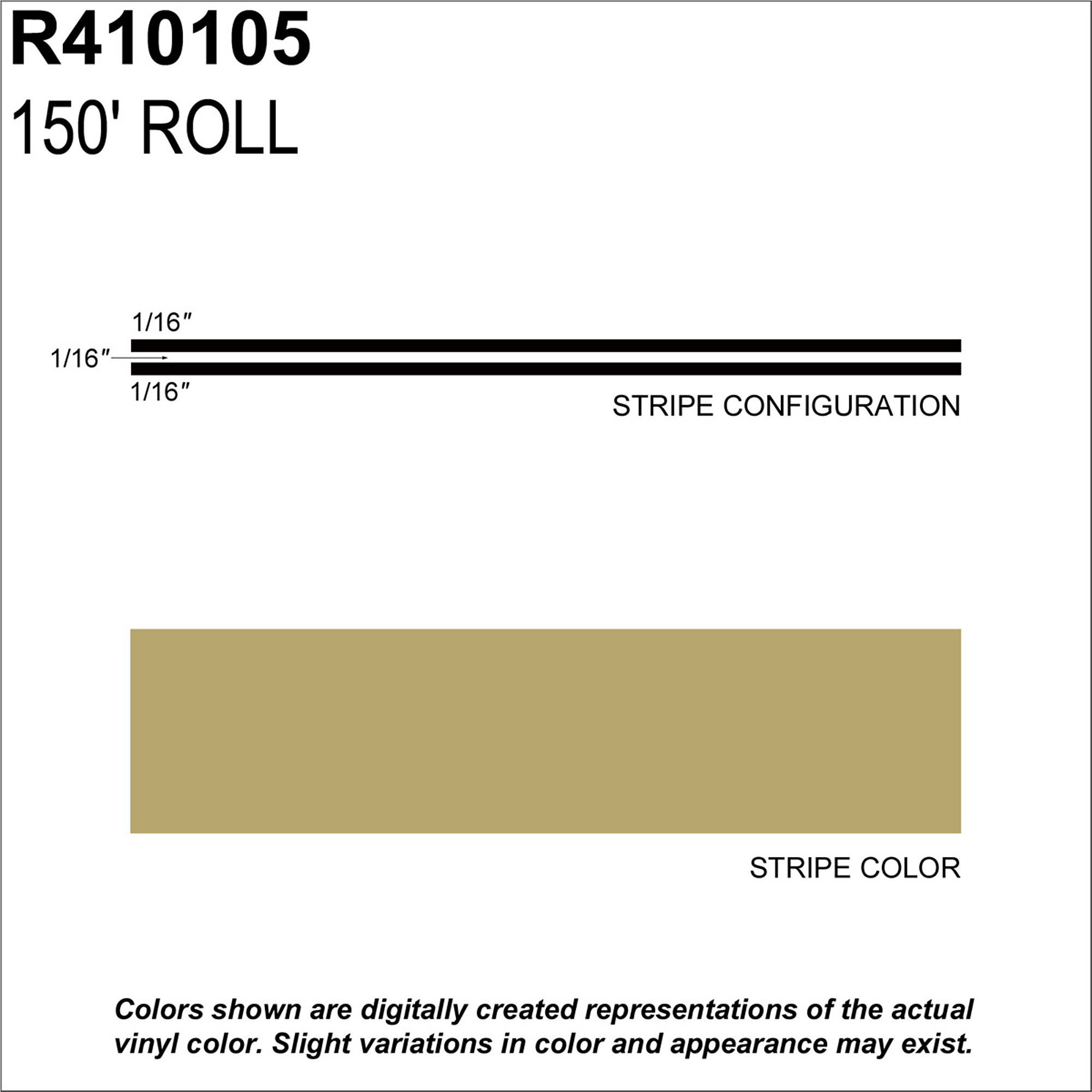 Sharpline Converting High-Performance Outdoor Vinyl Tape — 3/16in. x 150ft., Light Gold Metallic, Model# SHR410105